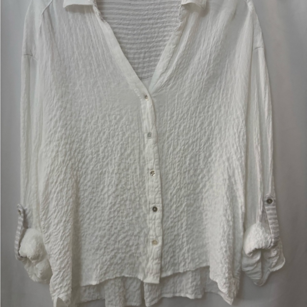 Elegant White Button-Down Shirt